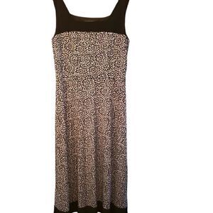 🥳Perceptions Black and White Floral Midi Dress Size 10‎